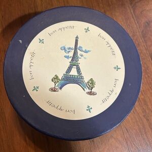 Set is 6 porcelain bon appetit 6 3 quarter inch plates by Peggy Walz $40 in box